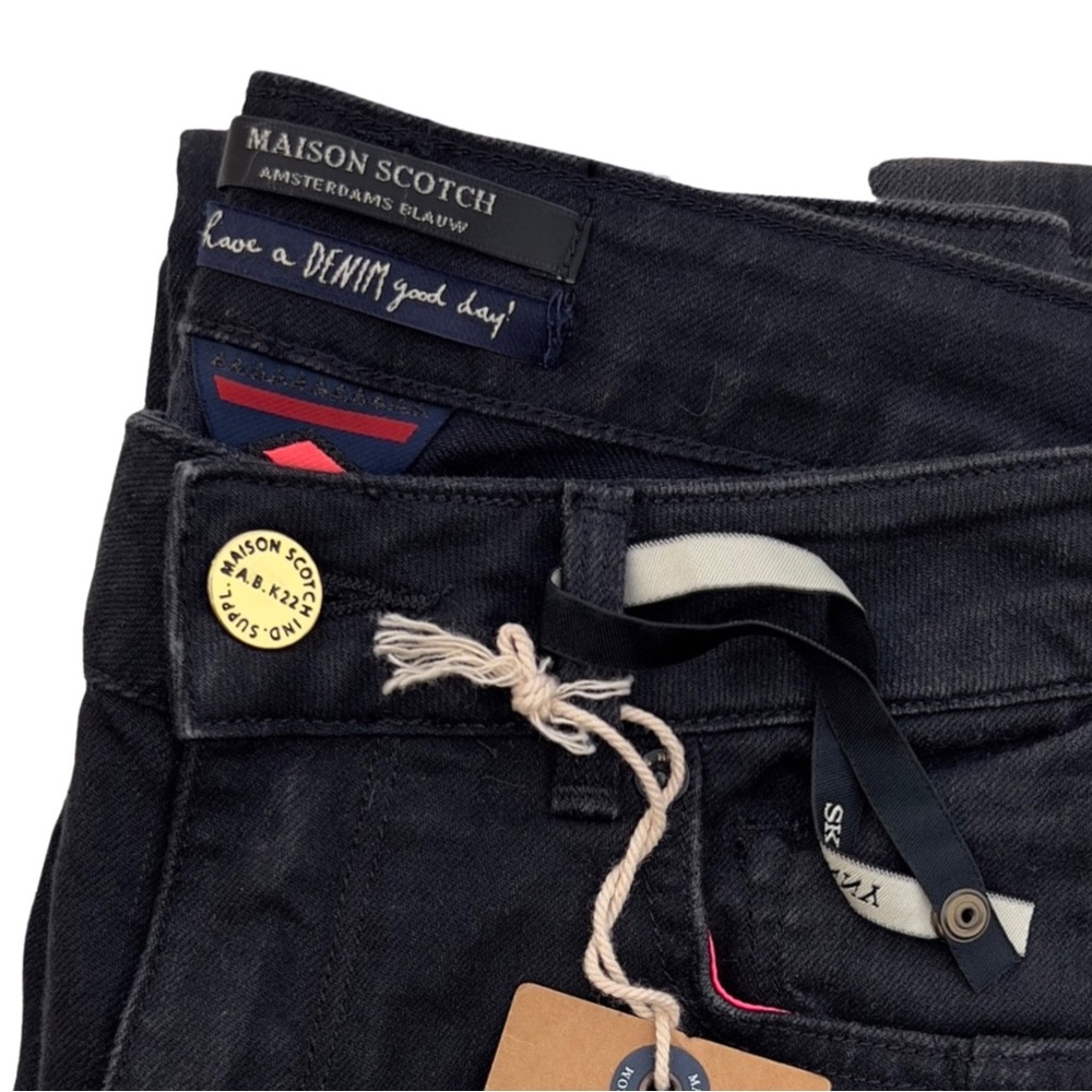 Maison Scotch Parisienne Skinny Jean Leather Patchwork - Picture 11 of 13